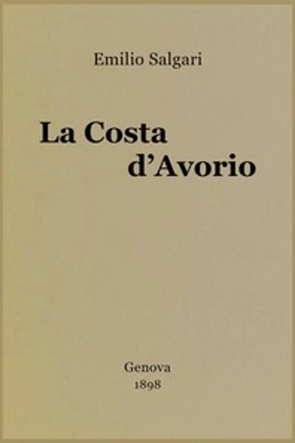 La Costa d'Avorio, Emilio Salgari