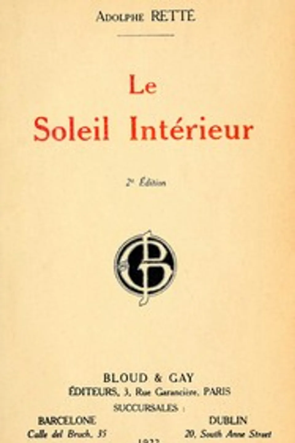 Le soleil intérieur, Adolphe Retté