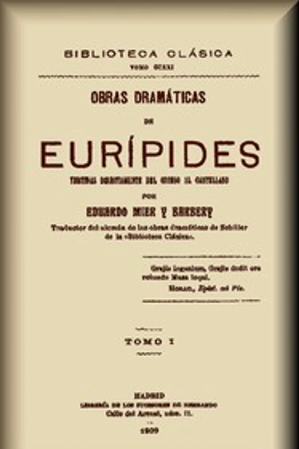 Obras dramáticas de Eurípides (1 de 3), Euripides