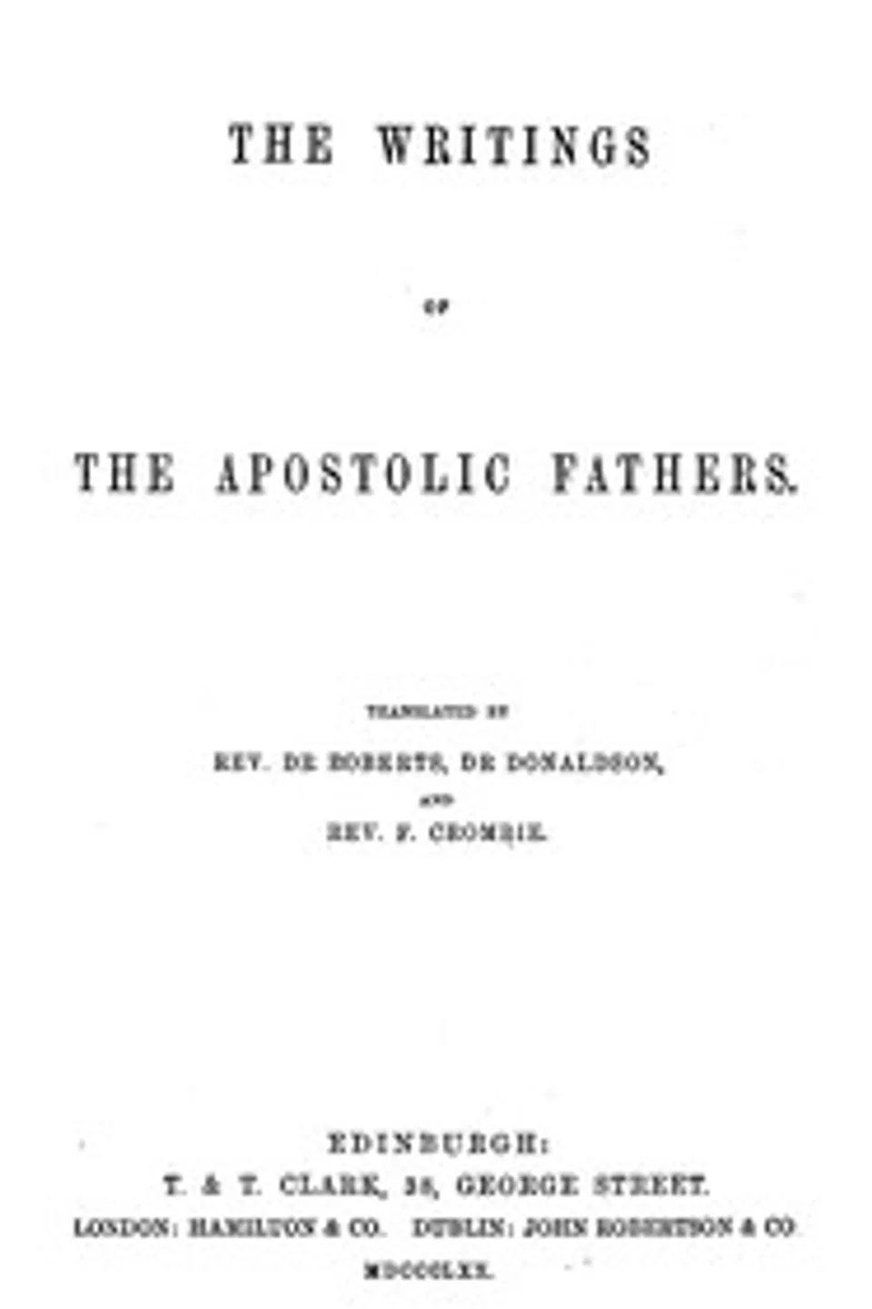 The writings of the Apostolic Fathers, Pope Clement I