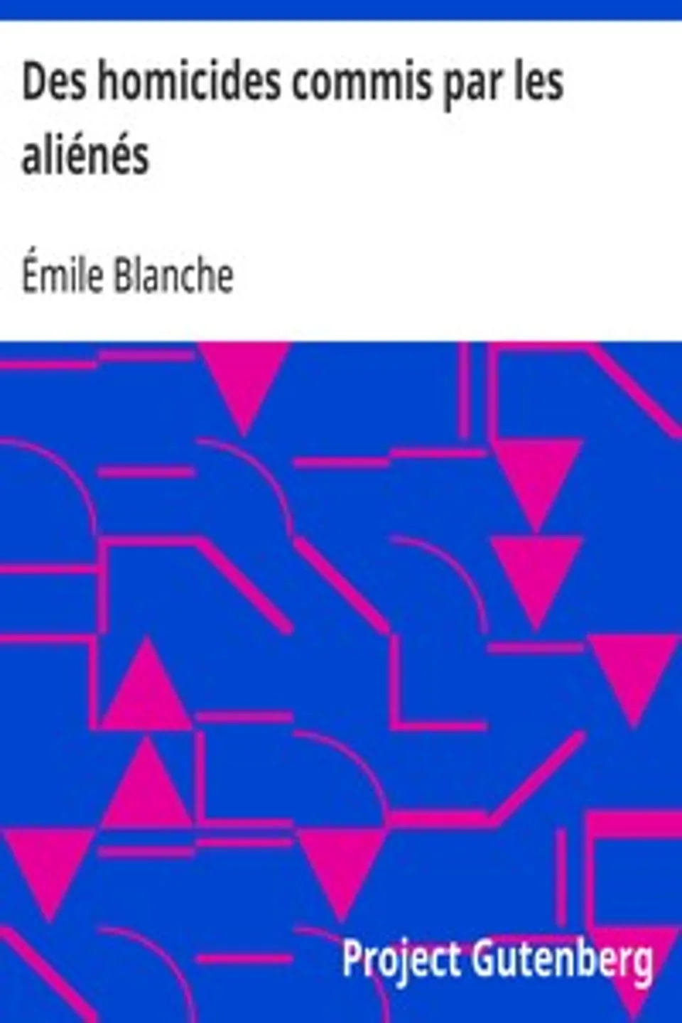 Des homicides commis par les aliénés, Émile Blanche