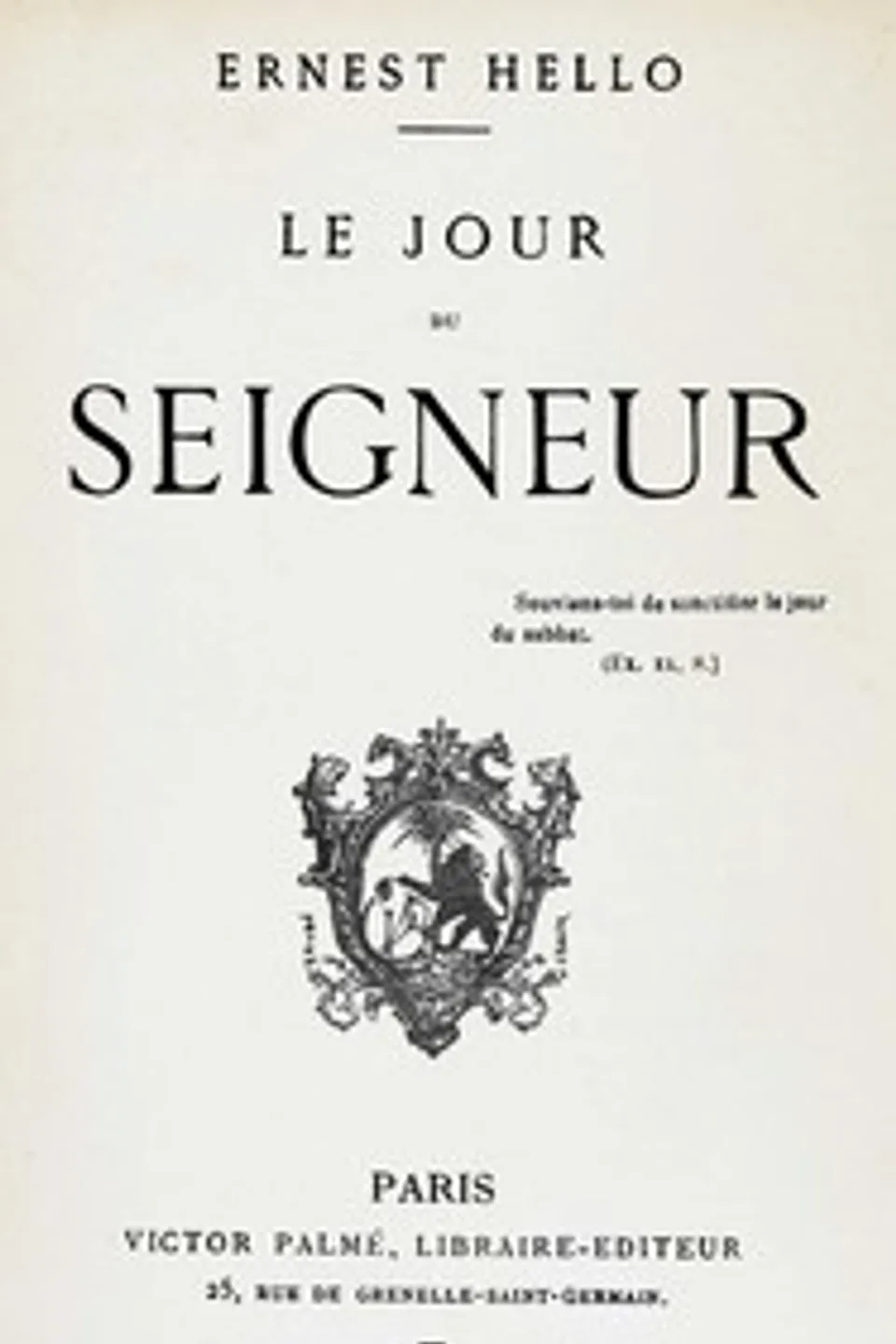 Le jour du Seigneur, Ernest Hello