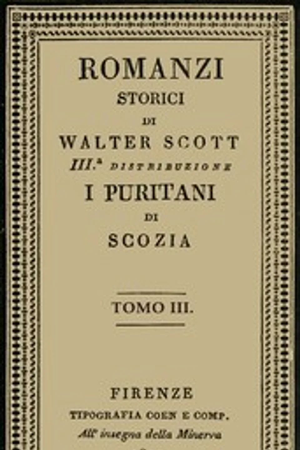 I Puritani di Scozia, vol. 3, Walter Scott