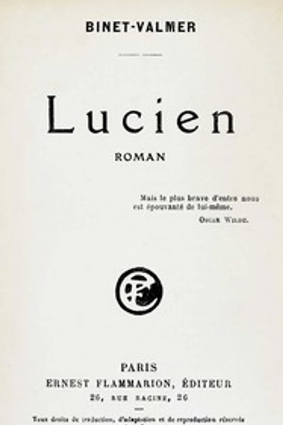 Lucien : $b roman, Binet-Valmer