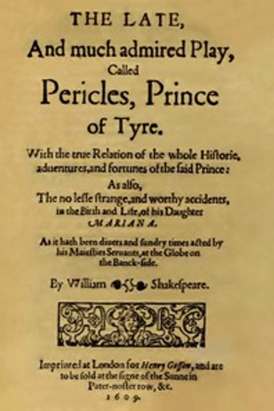 Pericles, Prince of Tyre, William Shakespeare