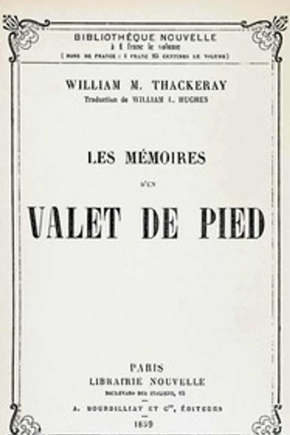 Les mémoires d'un valet de pied, William Makepeace Thackeray