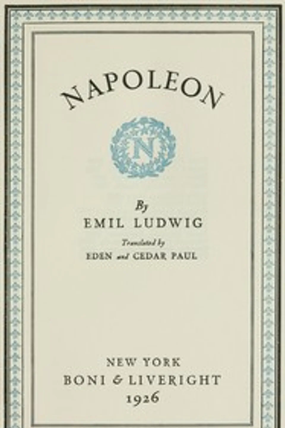 Napoleon, Emil Ludwig