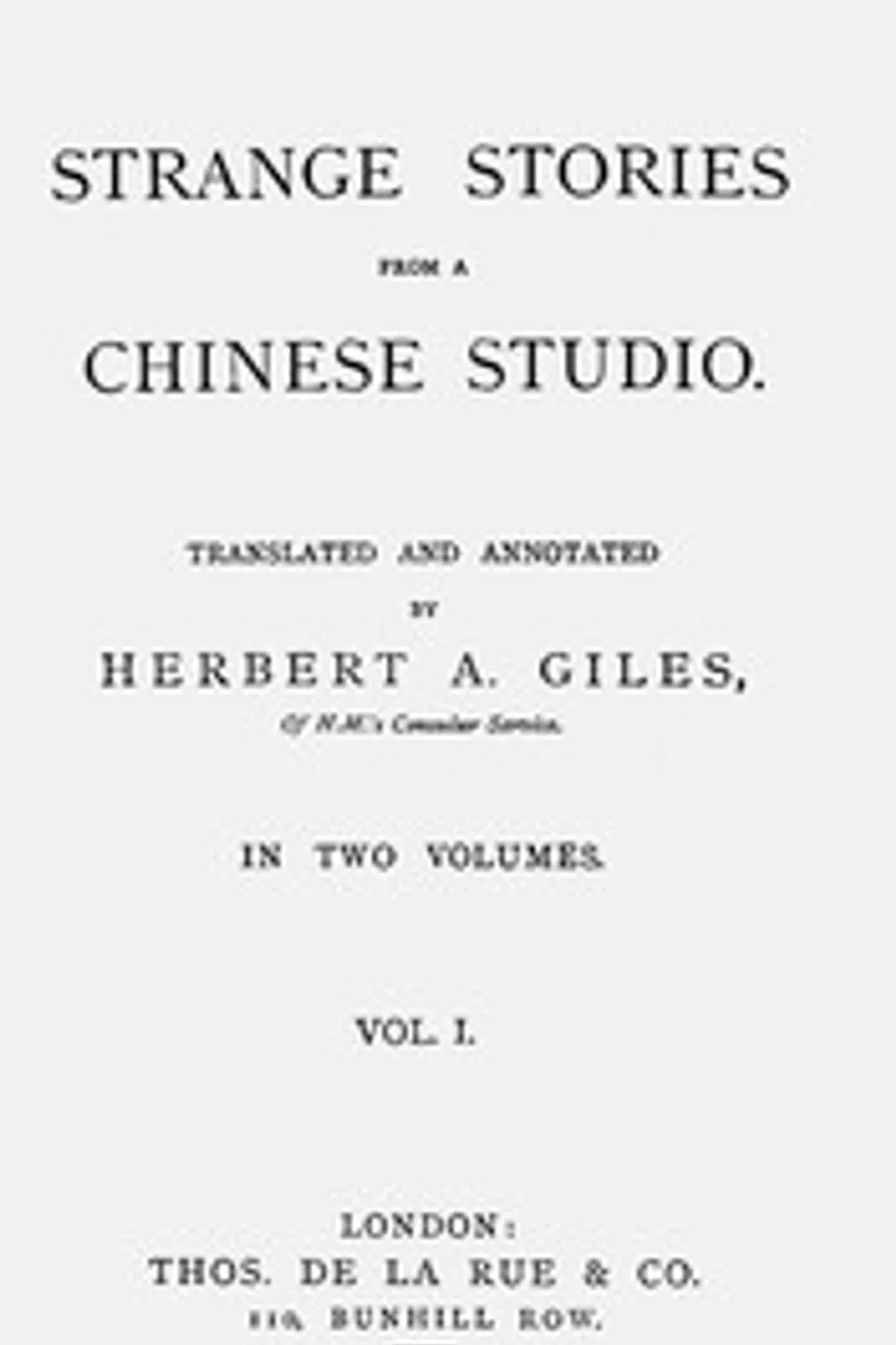 Strange Stories from a Chinese Studio, Vol. 1 (of 2), Songling Pu