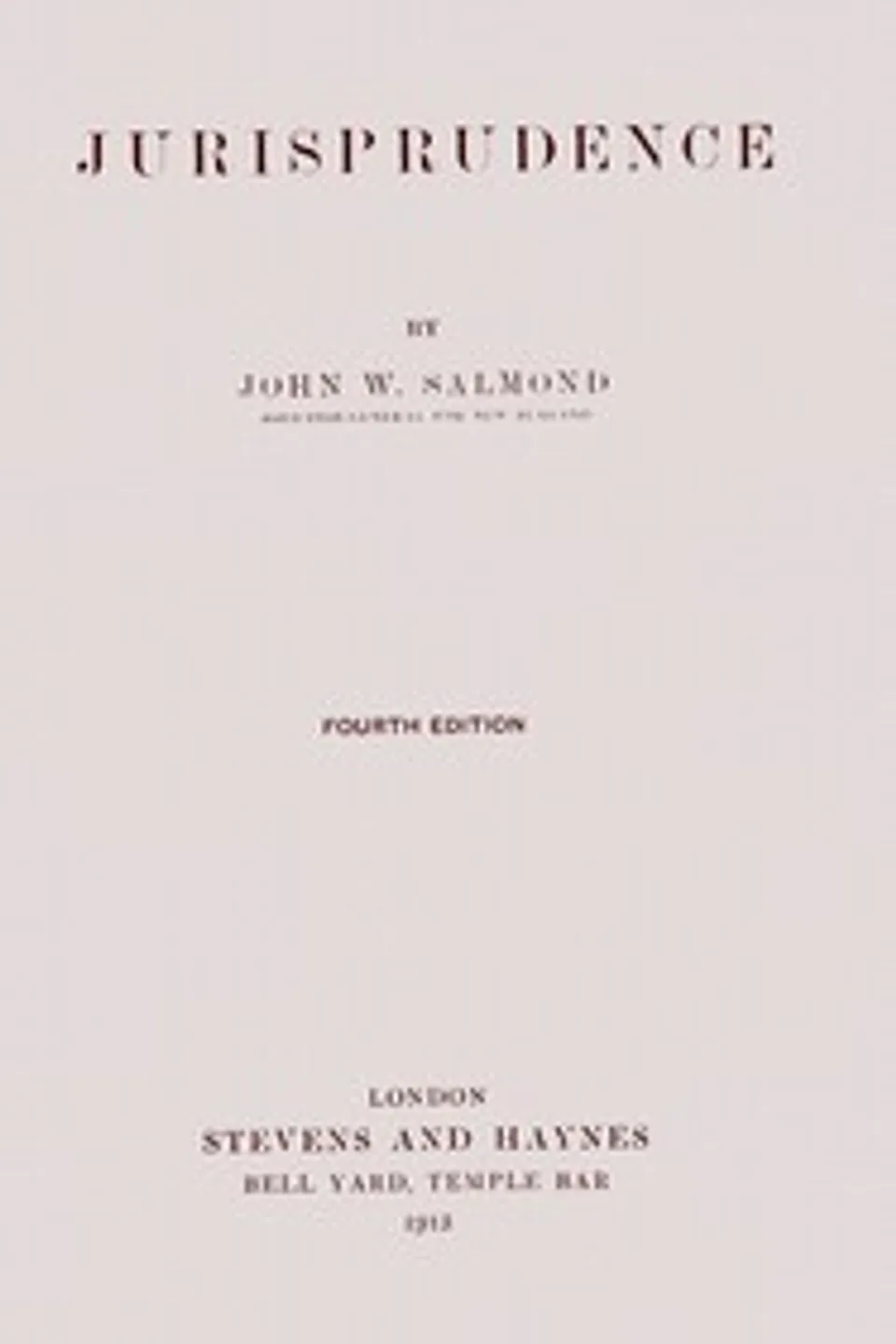 Jurisprudence, John W. (John William) Salmond