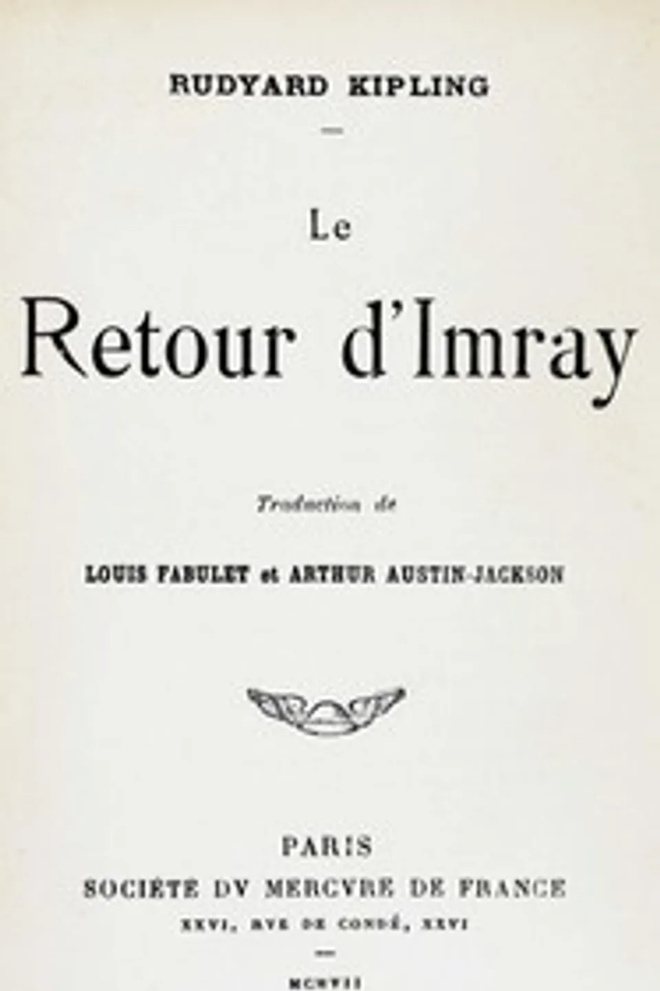 Le retour d'Imray, Rudyard Kipling