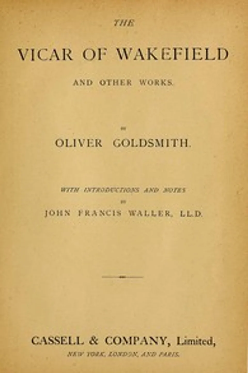 The Vicar of Wakefield, Oliver Goldsmith