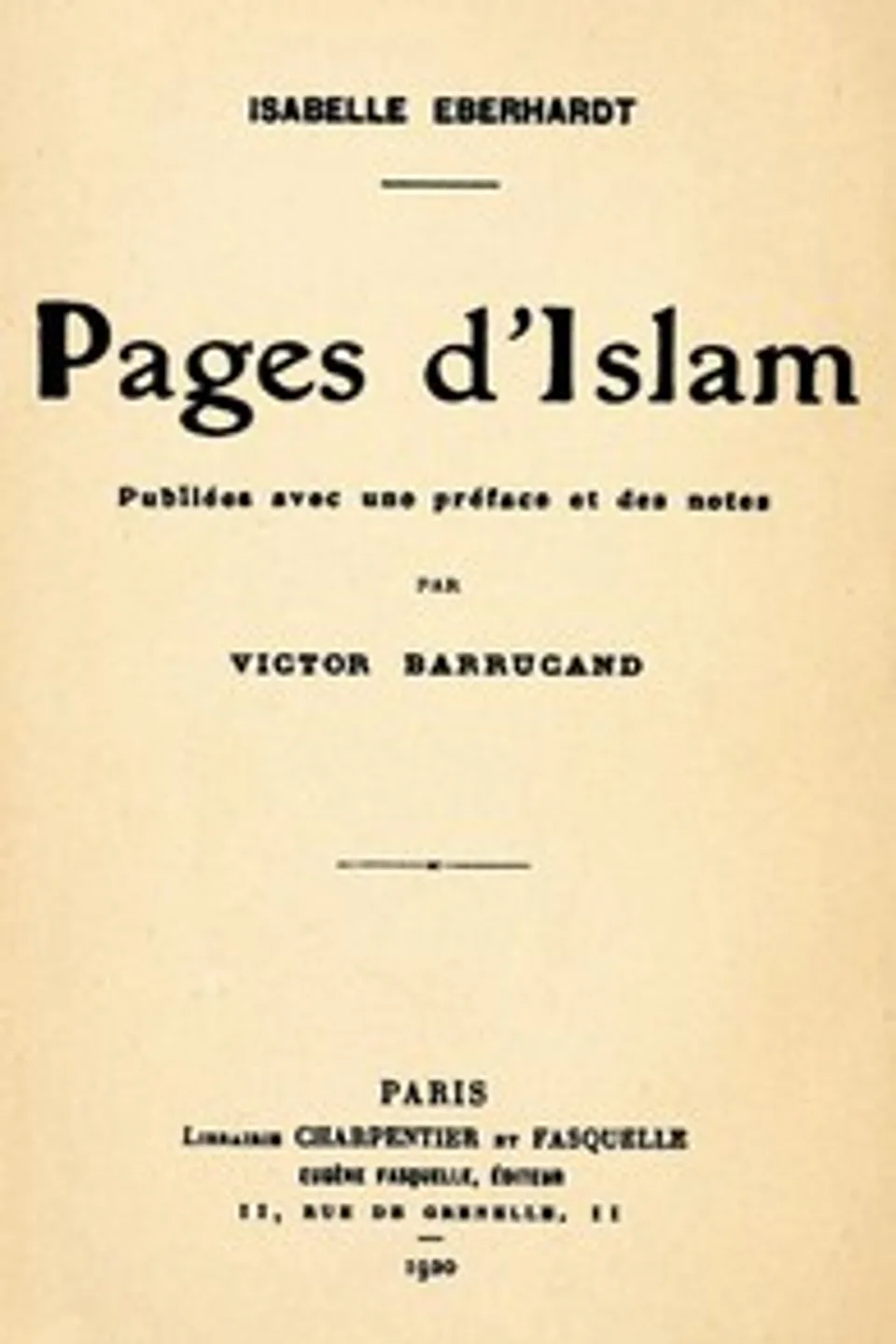 Pages d'Islam, Isabelle Eberhardt