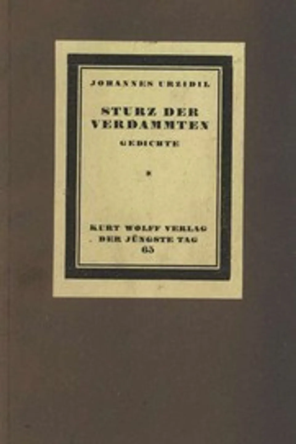 Sturz der Verdammten, Johannes Urzidil