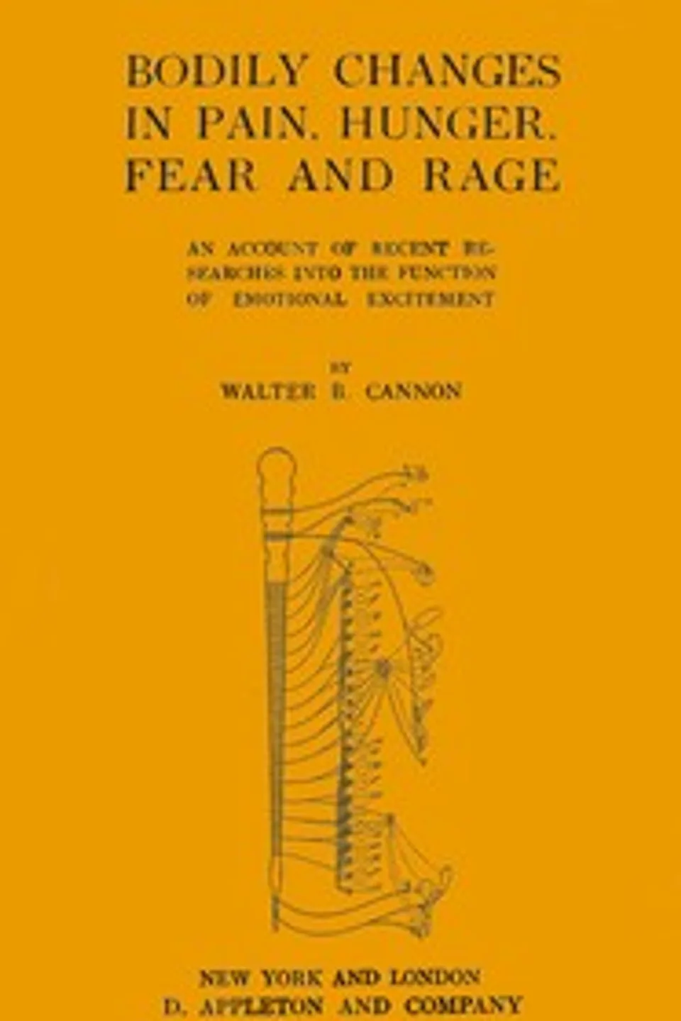 Bodily changes in pain, hunger, fear, and rage : $b an account of recent researches into the function of emotional excitement, Walter B. (Walter Bradford) Cannon