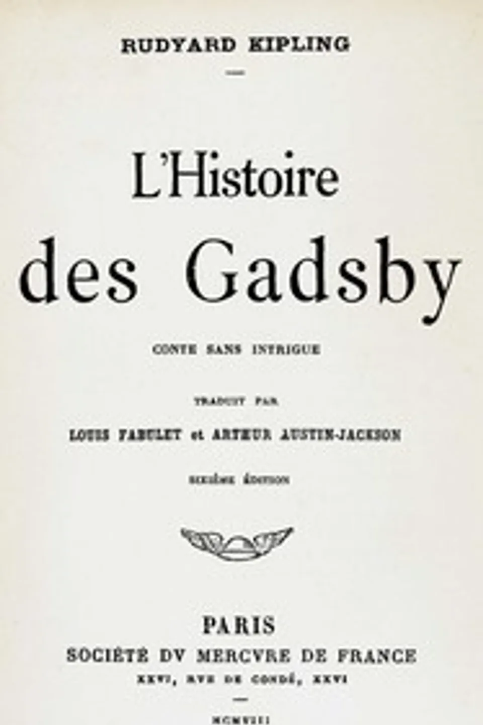 L'histoire des Gadsby, Rudyard Kipling
