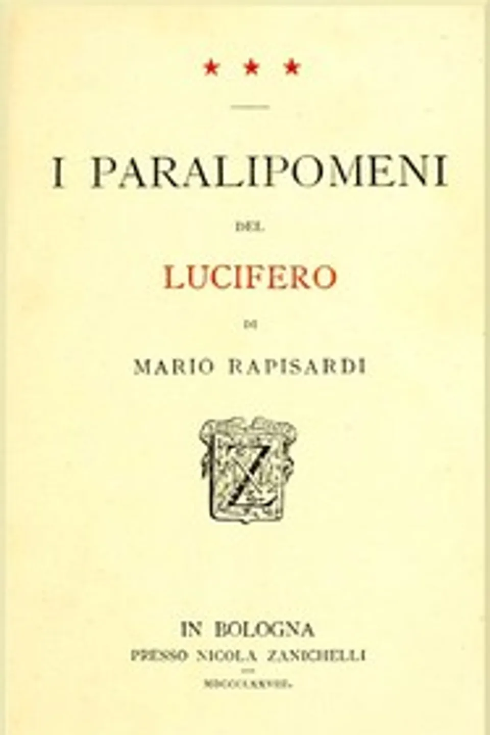 I Paralipomeni del Lucifero di Mario Rapisardi, Luigi Capuana