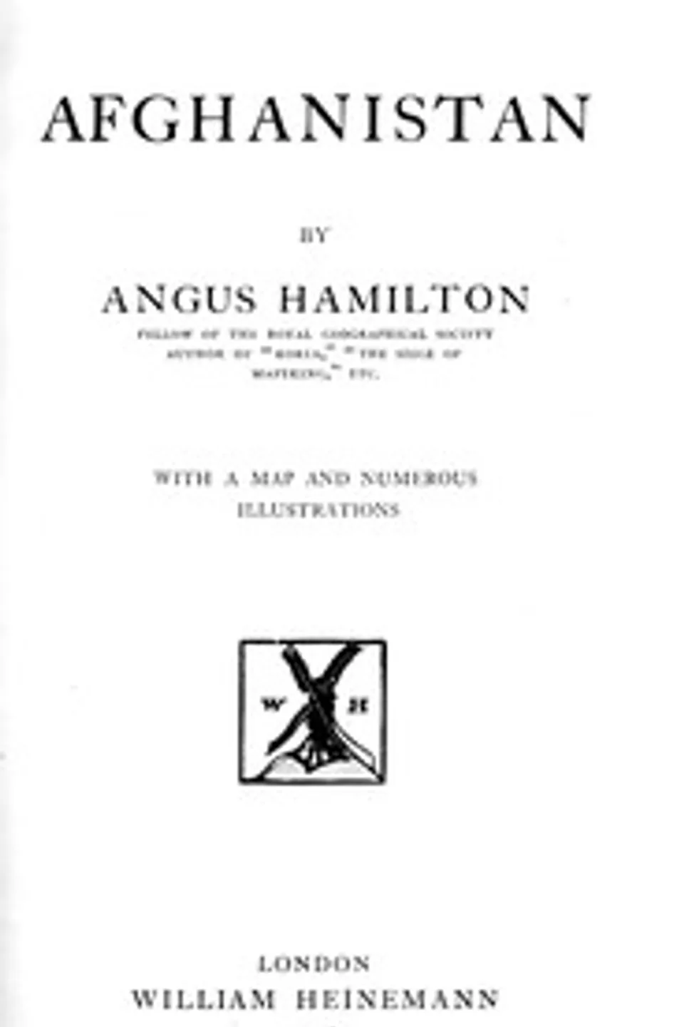 Afghanistan, A. (Angus) Hamilton