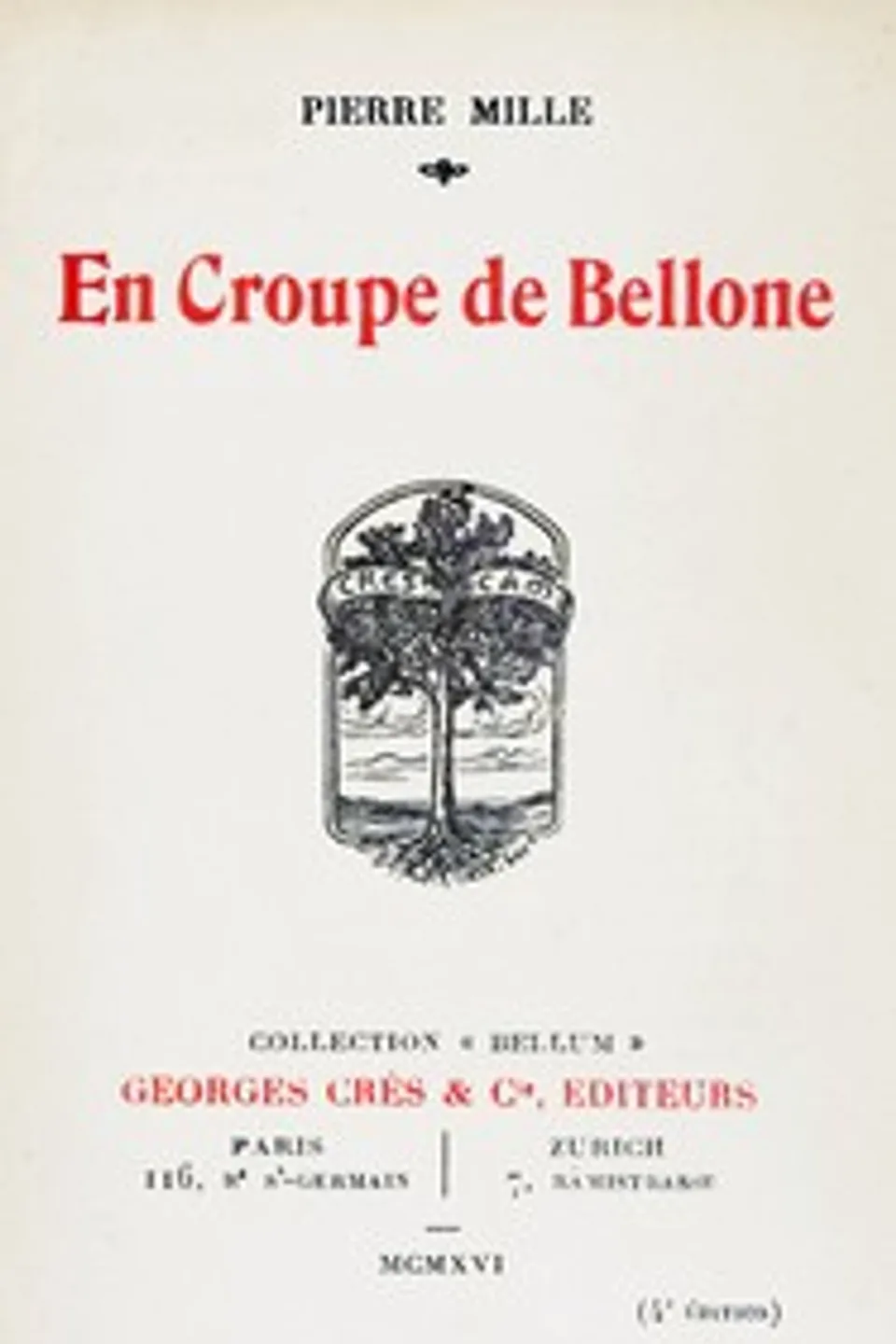 En croupe de Bellone, Pierre Mille