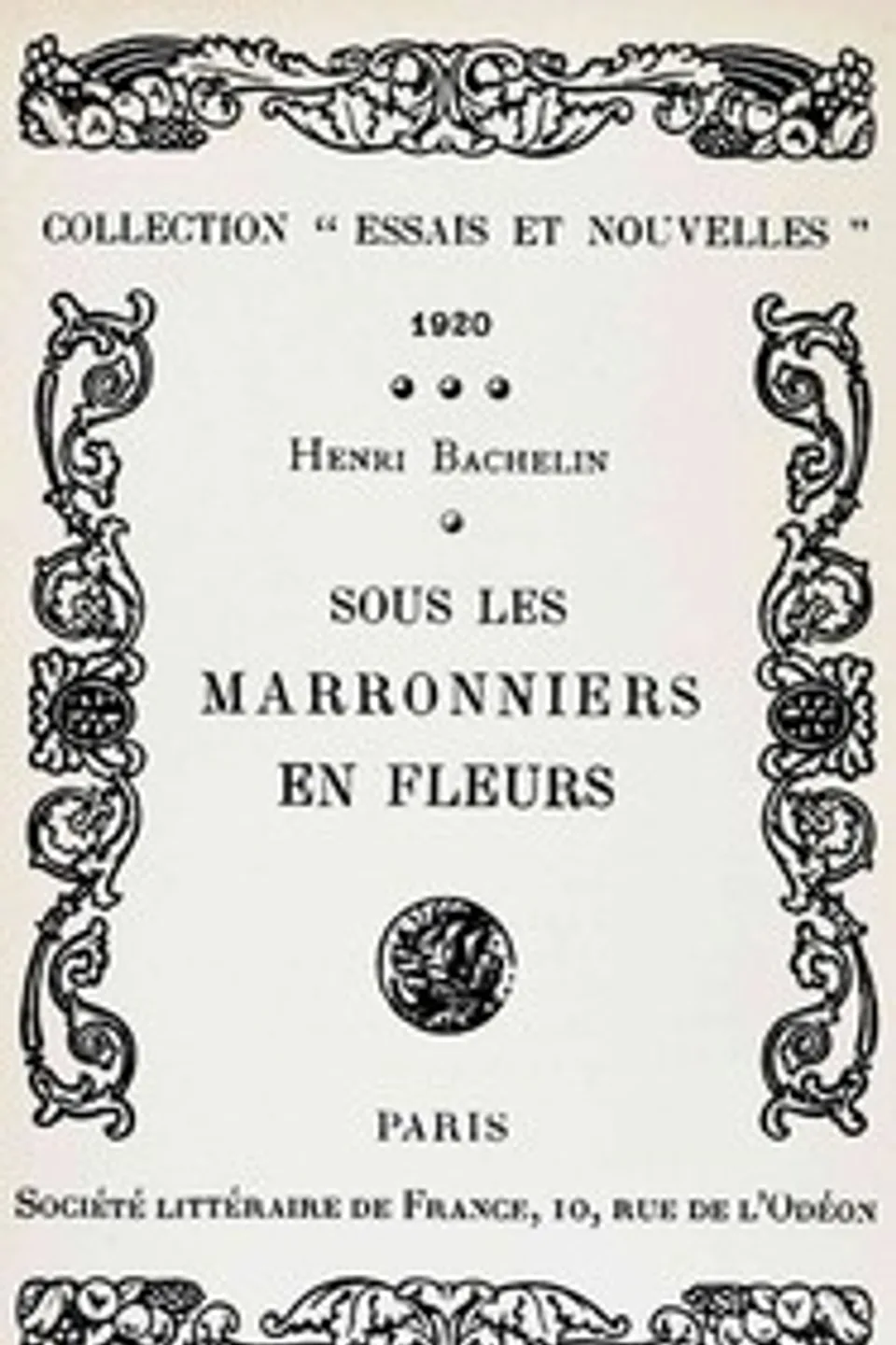 Sous les marronniers en fleurs, Henri Bachelin