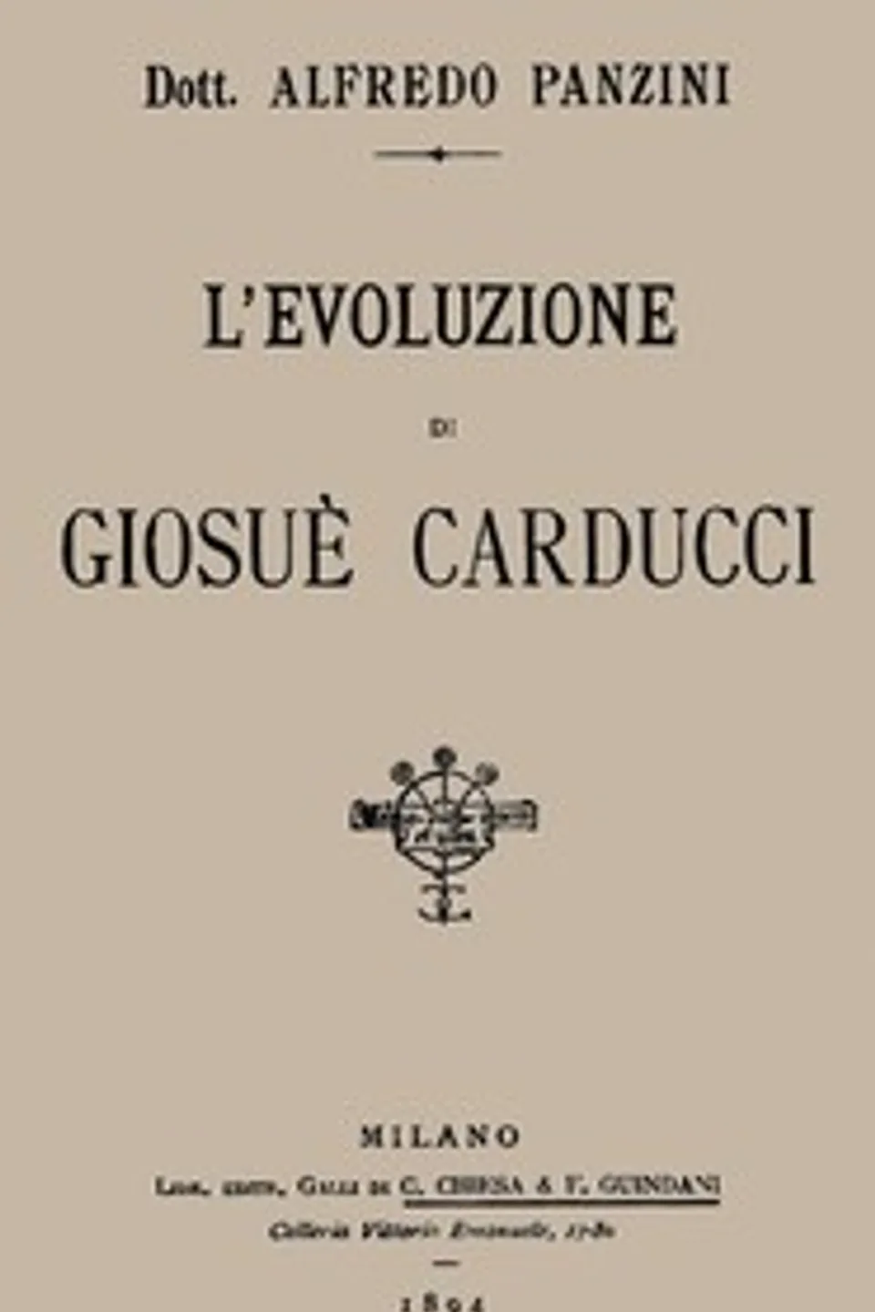L'evoluzione di Giosuè Carducci, Alfredo Panzini