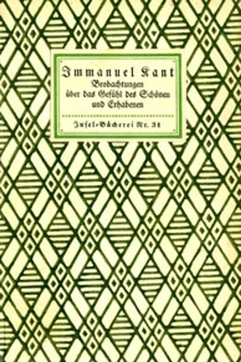 Beobachtungen über das Gefühl des Schönen und Erhabenen, Immanuel Kant
