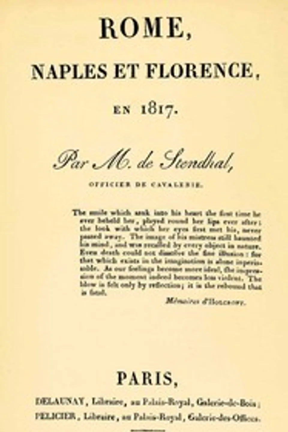 Rome, Naples et Florence, en 1817, Stendhal