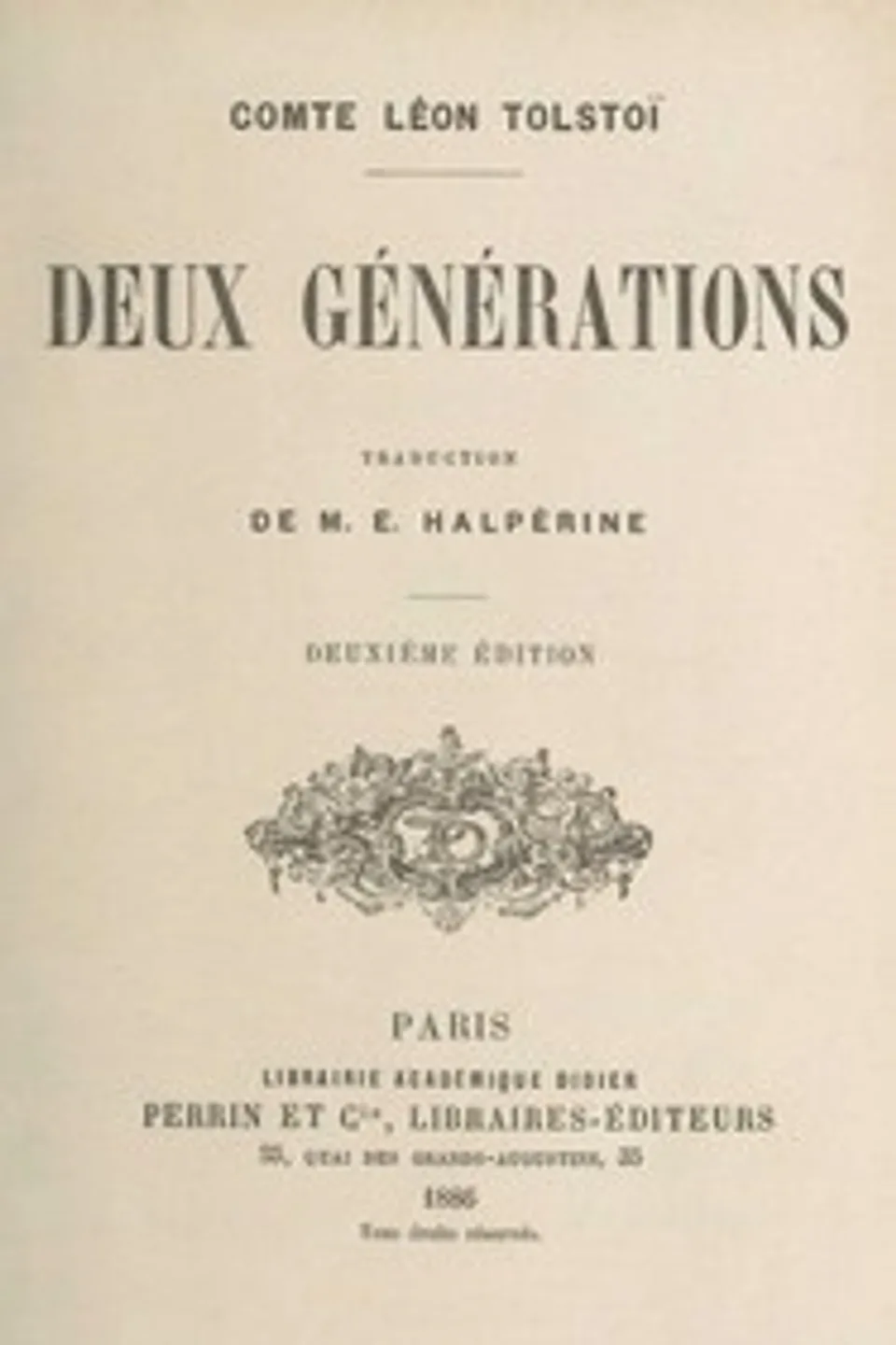 Deux générations, Leo Tolstoy