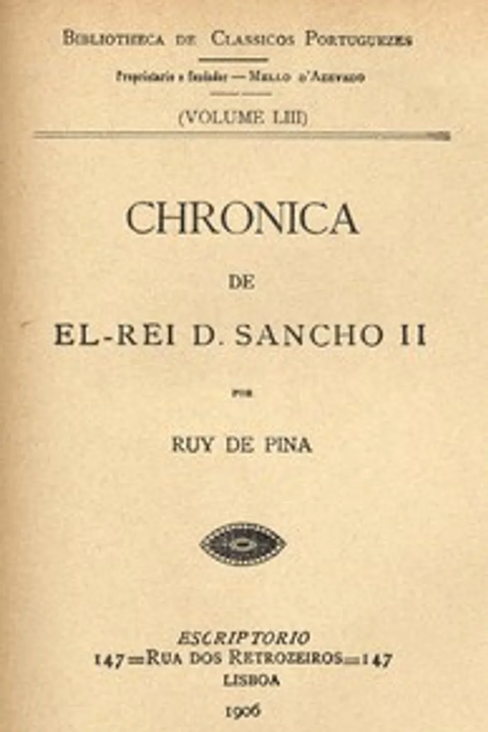 Chronica de El-Rei D. Sancho II, Rui de Pina