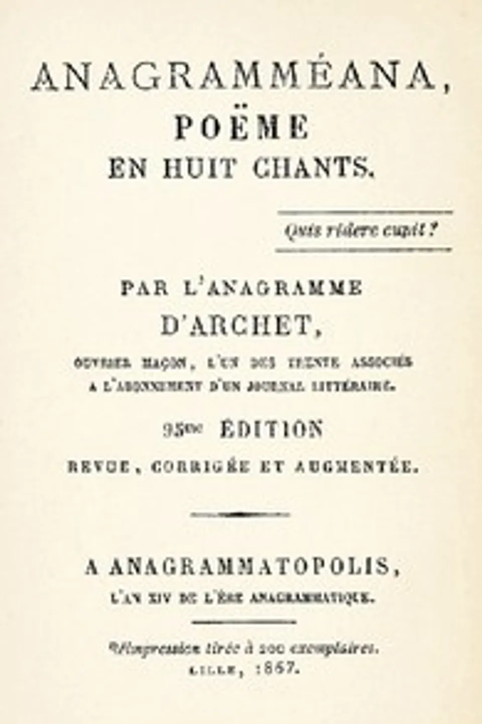 Anagramméana, poëme en huit chants, G. A. J. (Gabriel Antoine Joseph) Hécart