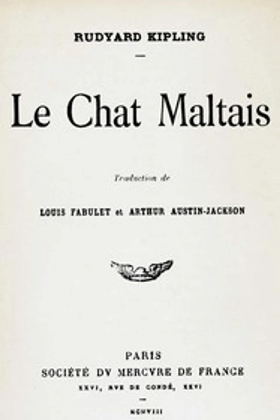 Le Chat Maltais, Rudyard Kipling