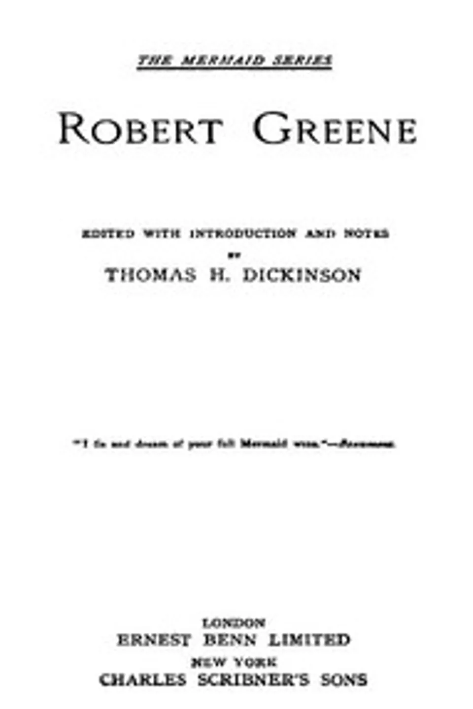 Robert Greene: [Six Plays], Robert Greene