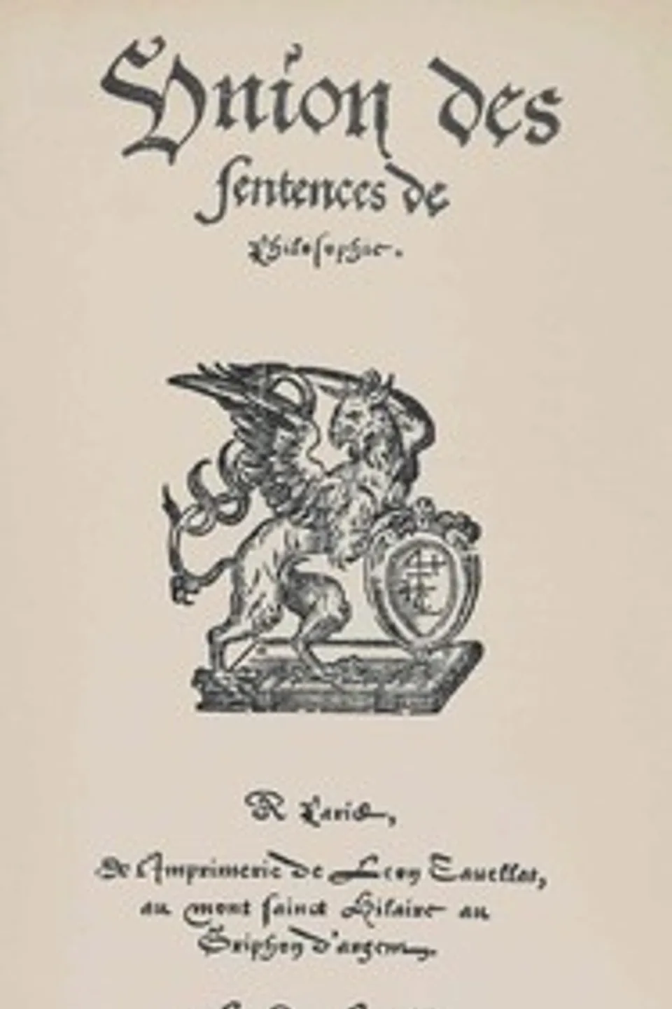 Union des sentences de philosophie, Anonymous