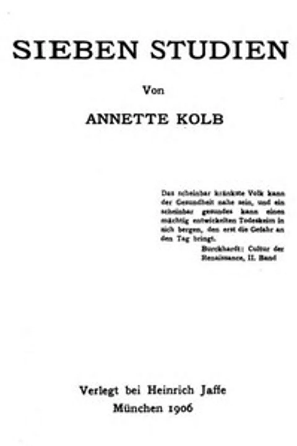 L'Âme aux deux patries: Sieben Studien, Annette Kolb