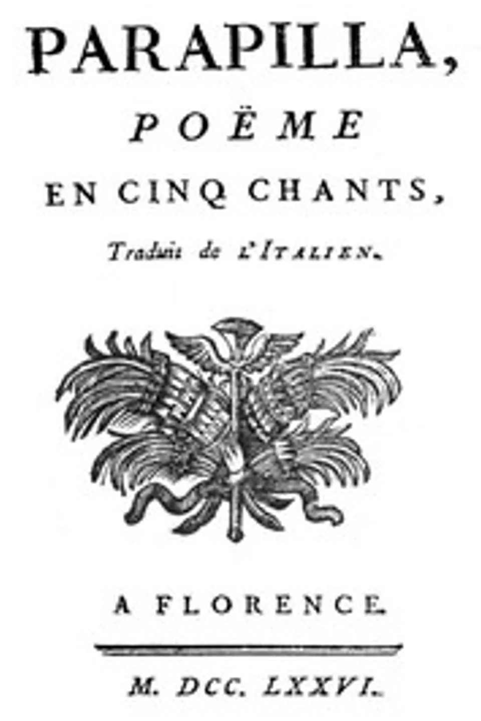 Parapilla, poëme en cinq chants, Charles Bordes