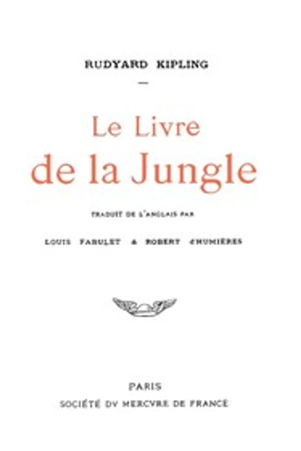 Le livre de la Jungle, Rudyard Kipling