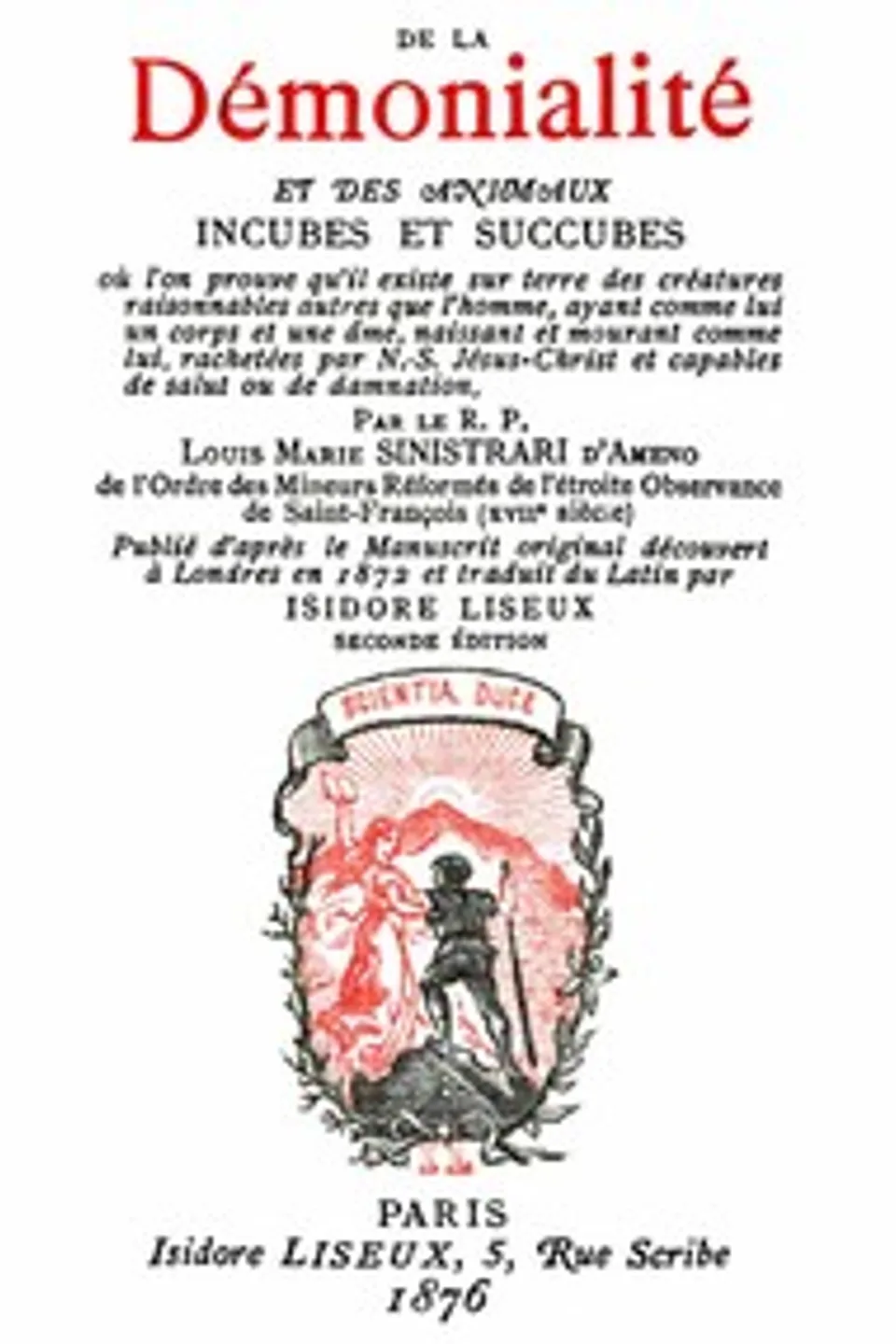 De la démonialité des animaux incubes et succubes, Ludovico Maria Sinistrari
