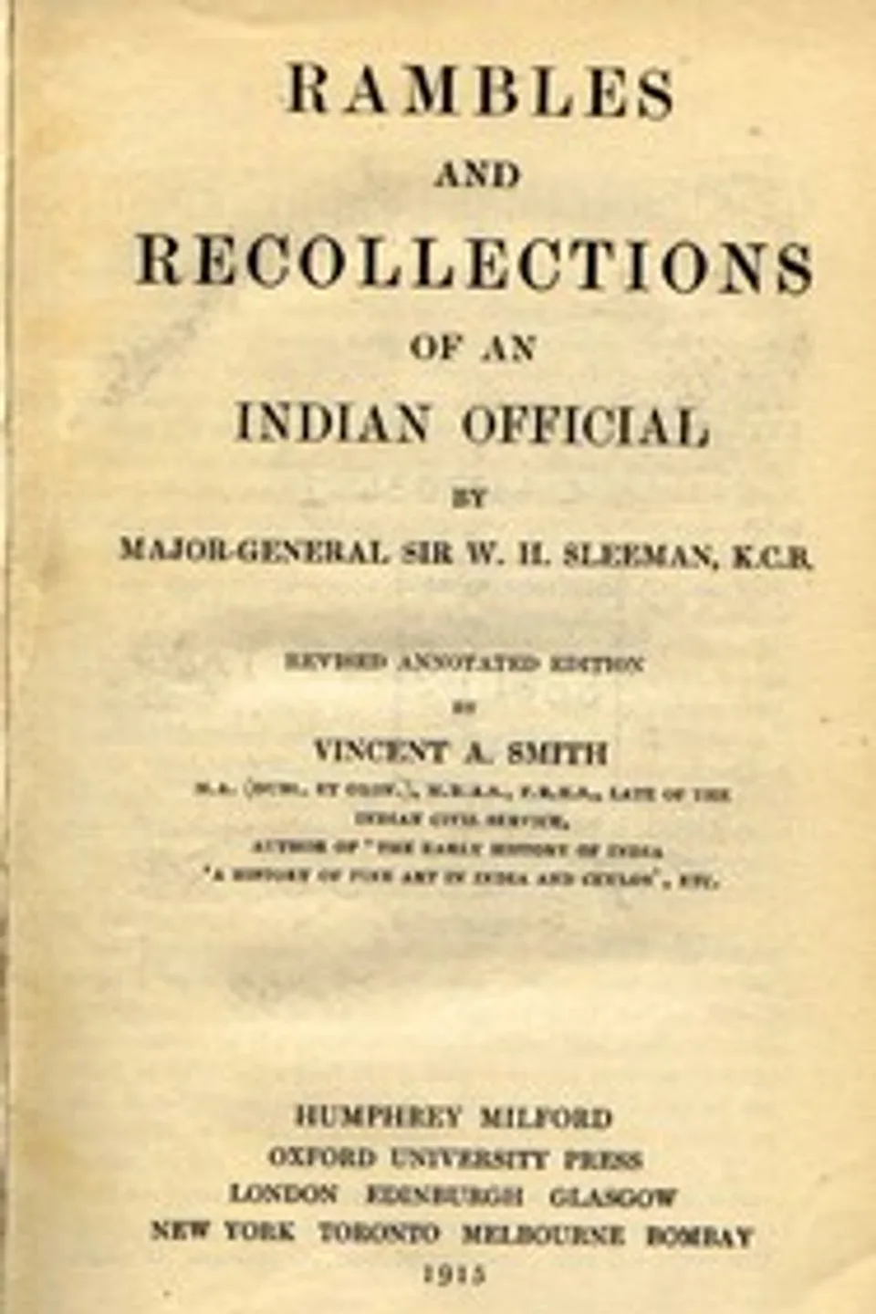 Rambles and Recollections of an Indian Official, W. H. (William Henry) Sleeman