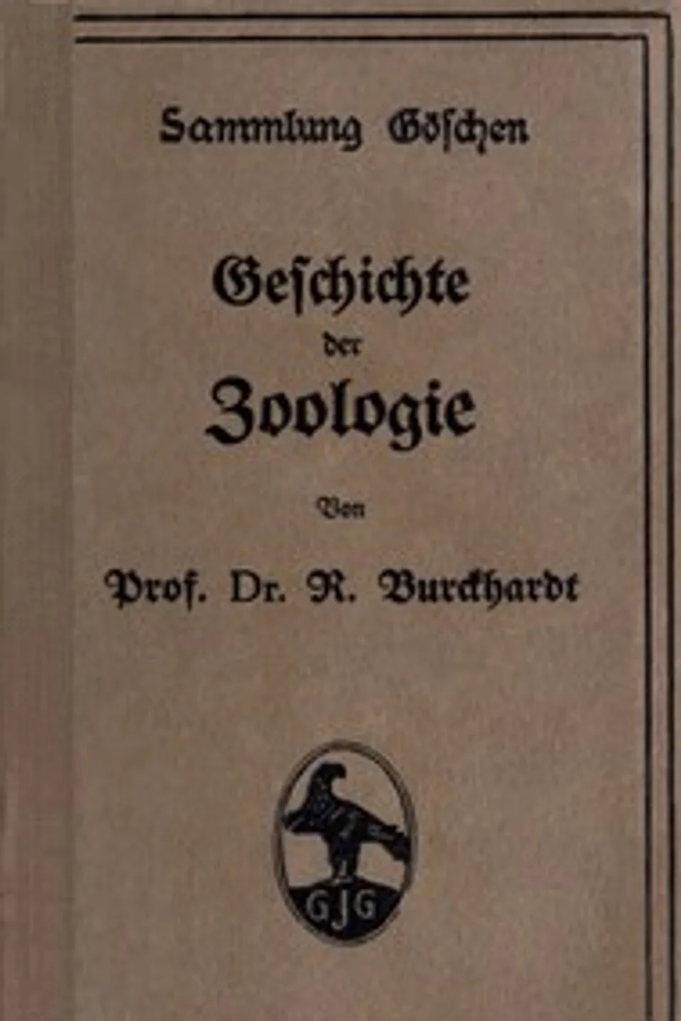 Geschichte der Zoologie, Rudolf Burckhardt