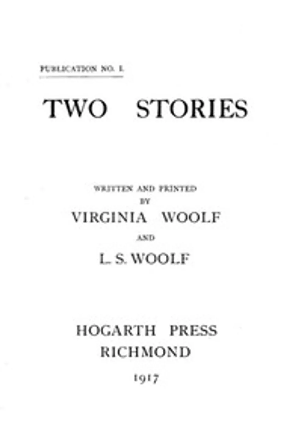 Two Stories, Virginia Woolf