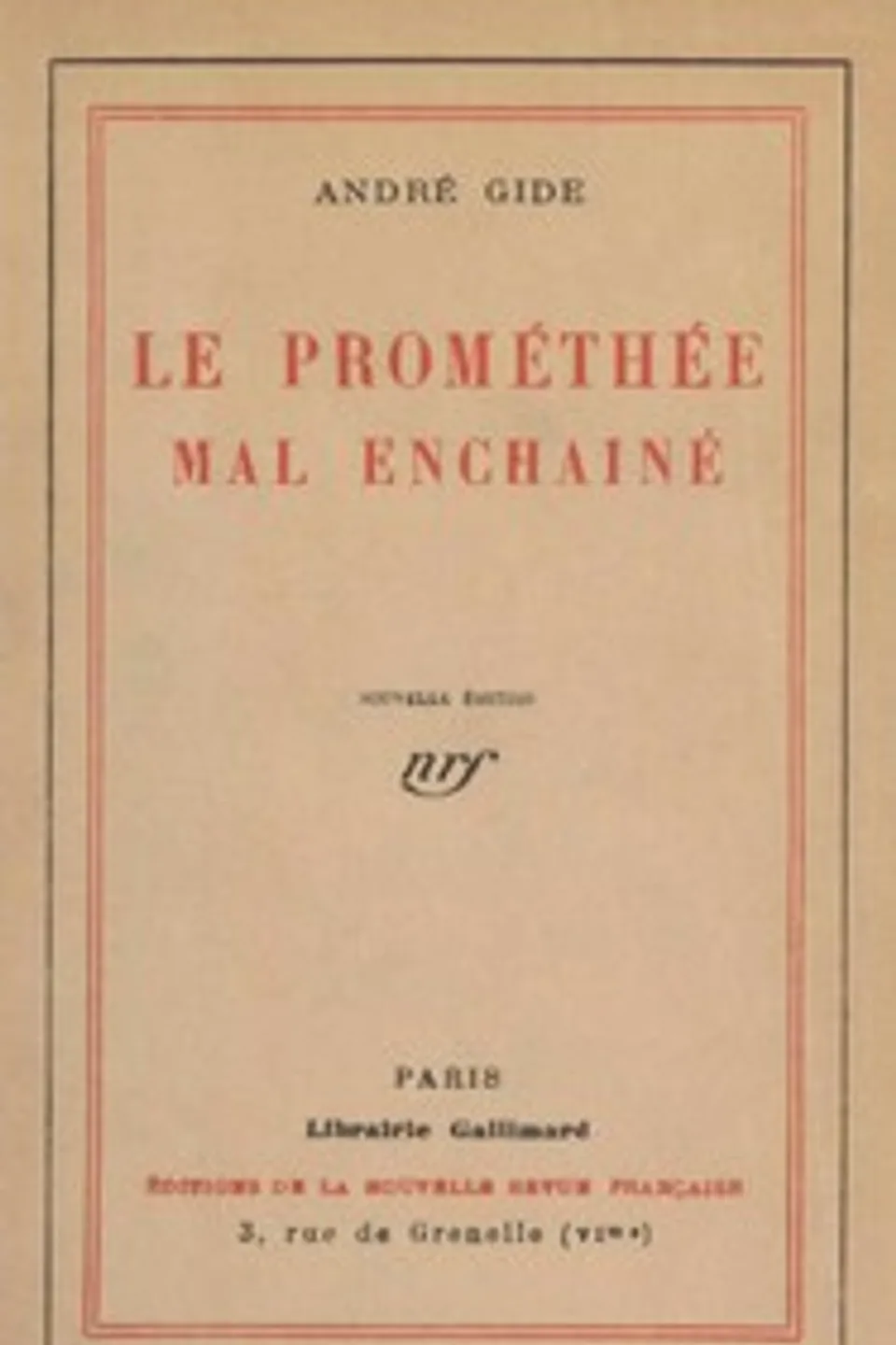 Le Prométhée mal enchaîné, André Gide