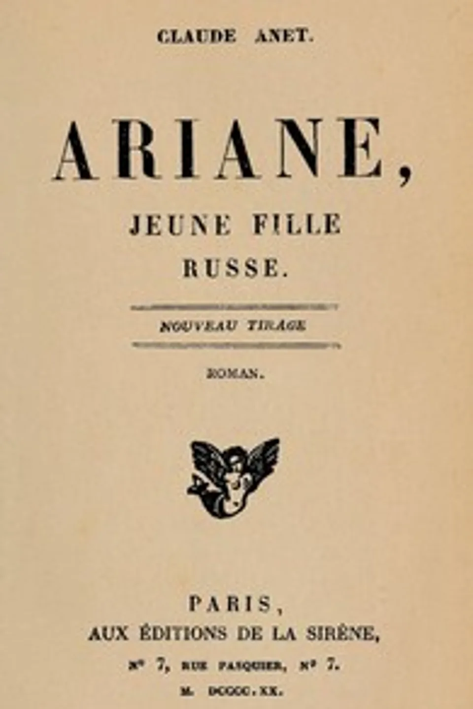 Ariane, jeune fille russe, Claude Anet
