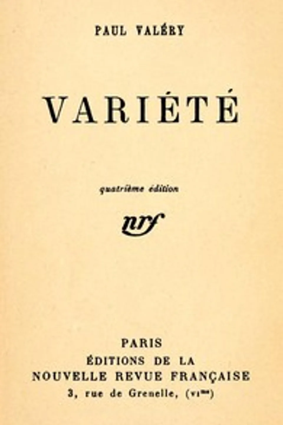 Variété I, Paul Valéry