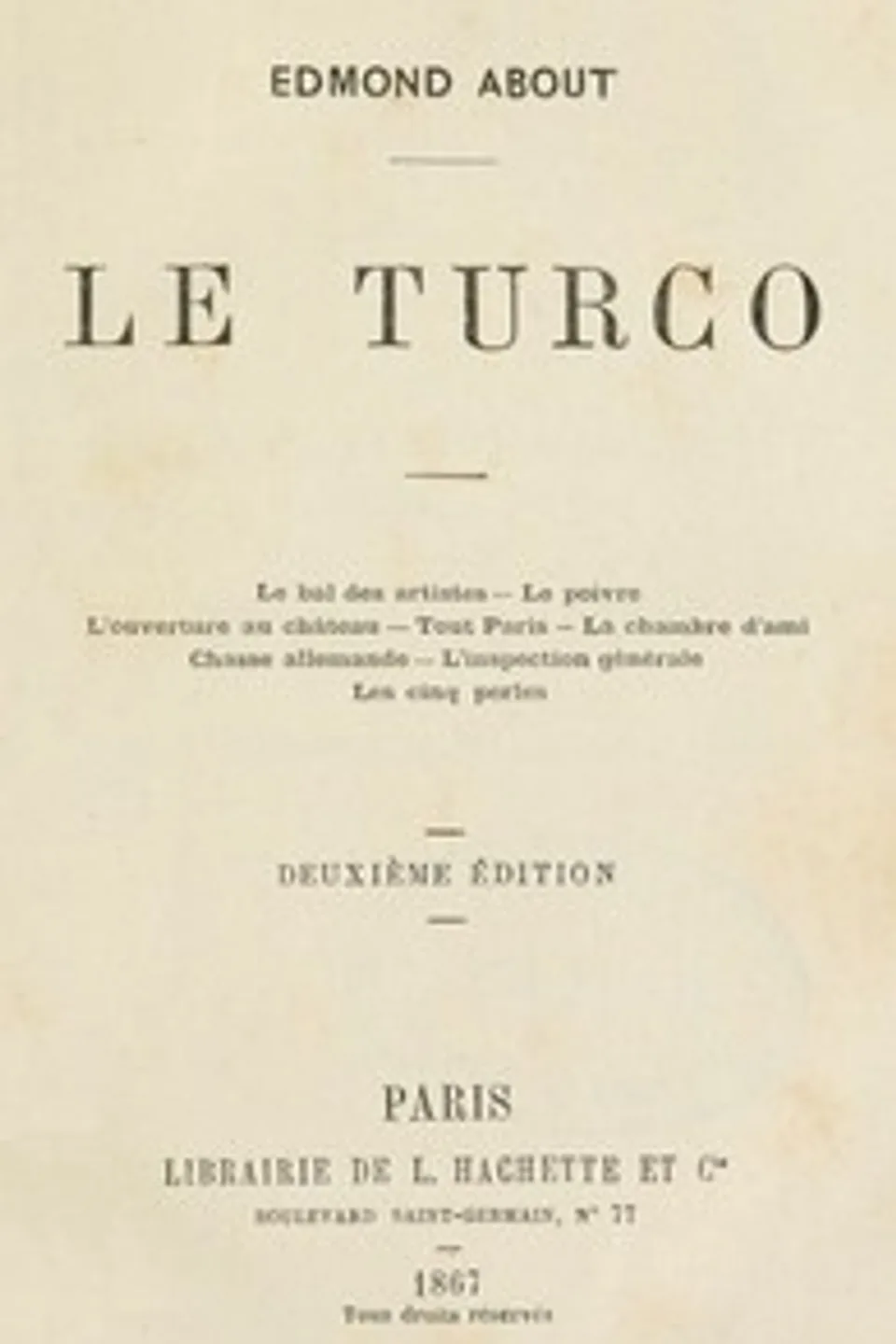 Le Turco, Edmond About