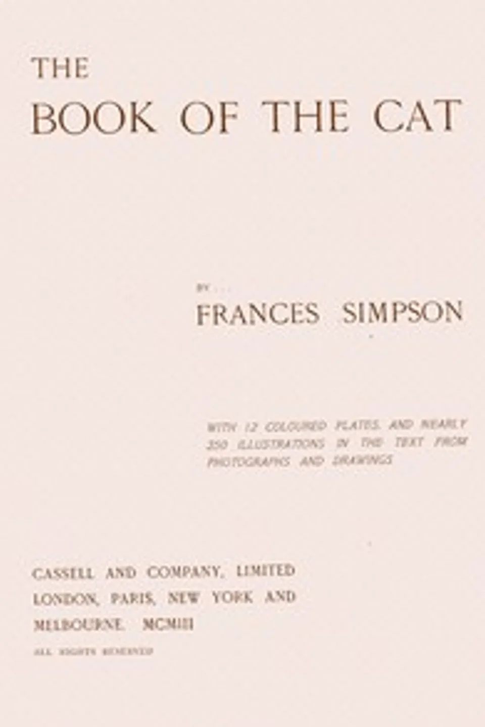 The book of the cat, Frances Simpson