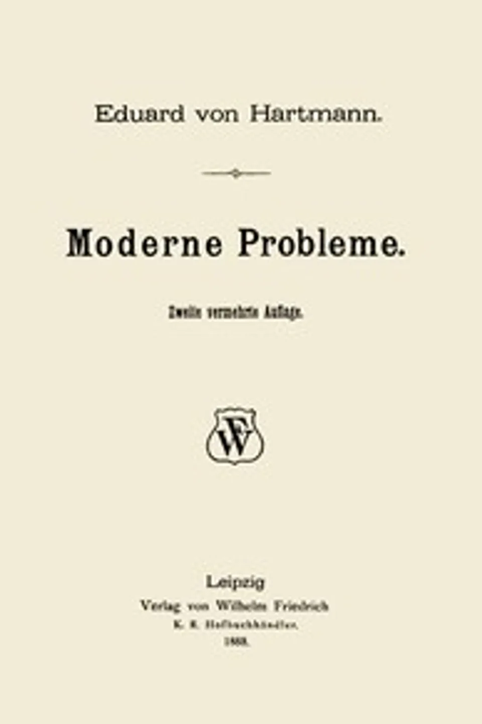 Moderne Probleme, Eduard von Hartmann