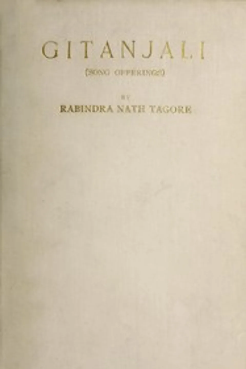 Gitanjali, Rabindranath Tagore