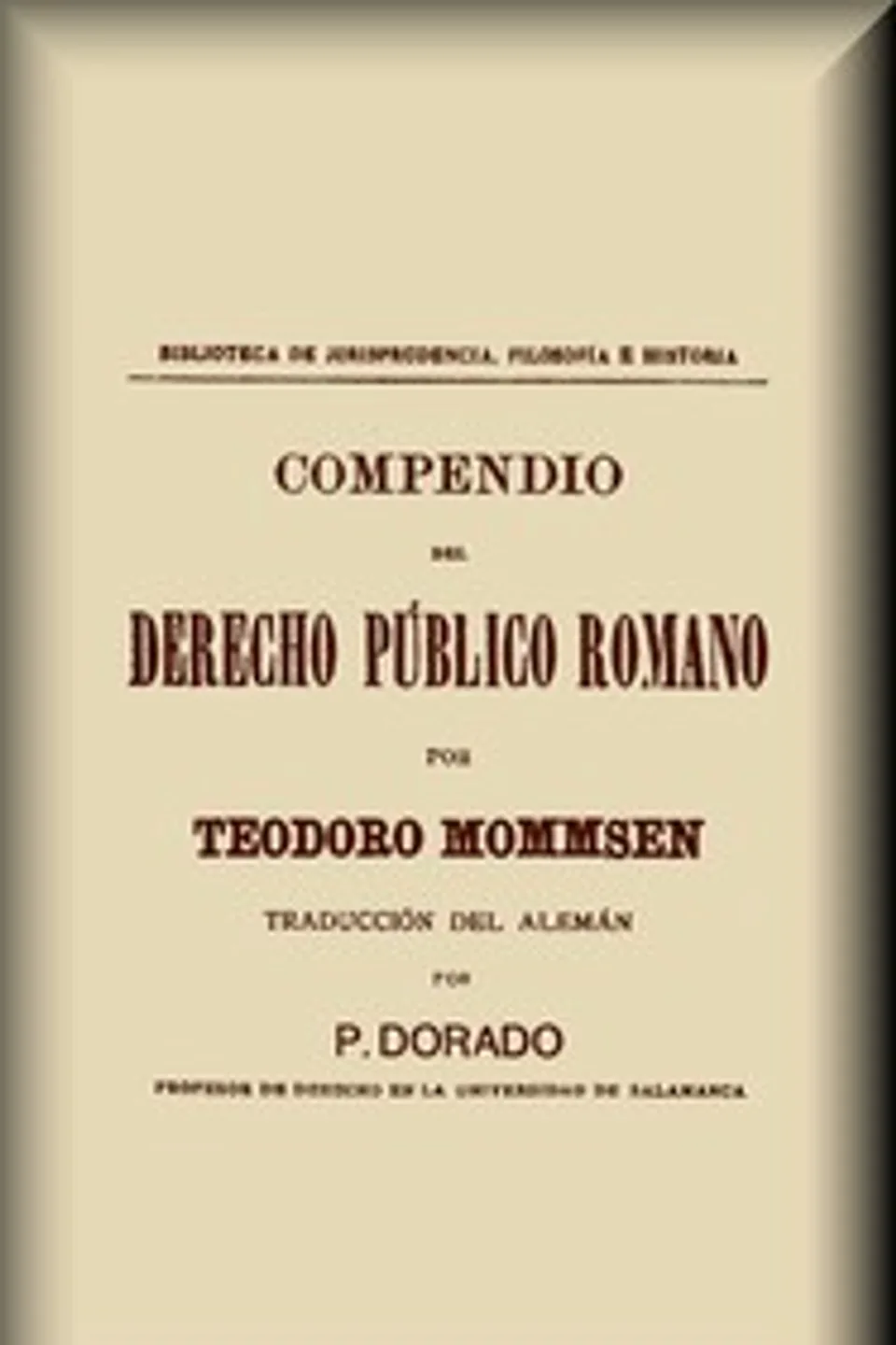 Compendio del derecho público romano, Theodor Mommsen